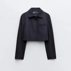 ★ZARA★ TOPSTITCHED DENIM JACKET New Zara Denim Jacket w Contrast Top Stitching S M XL White